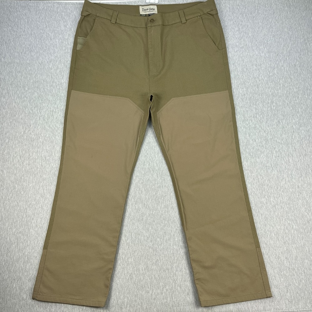Duck Camp Guide Brush Pants Mens 42x32 *Fits 44x32 Brown Double-Front Hunting